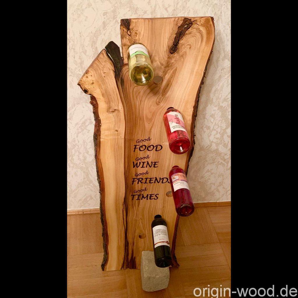 Food Wine Friends Times Holzschild